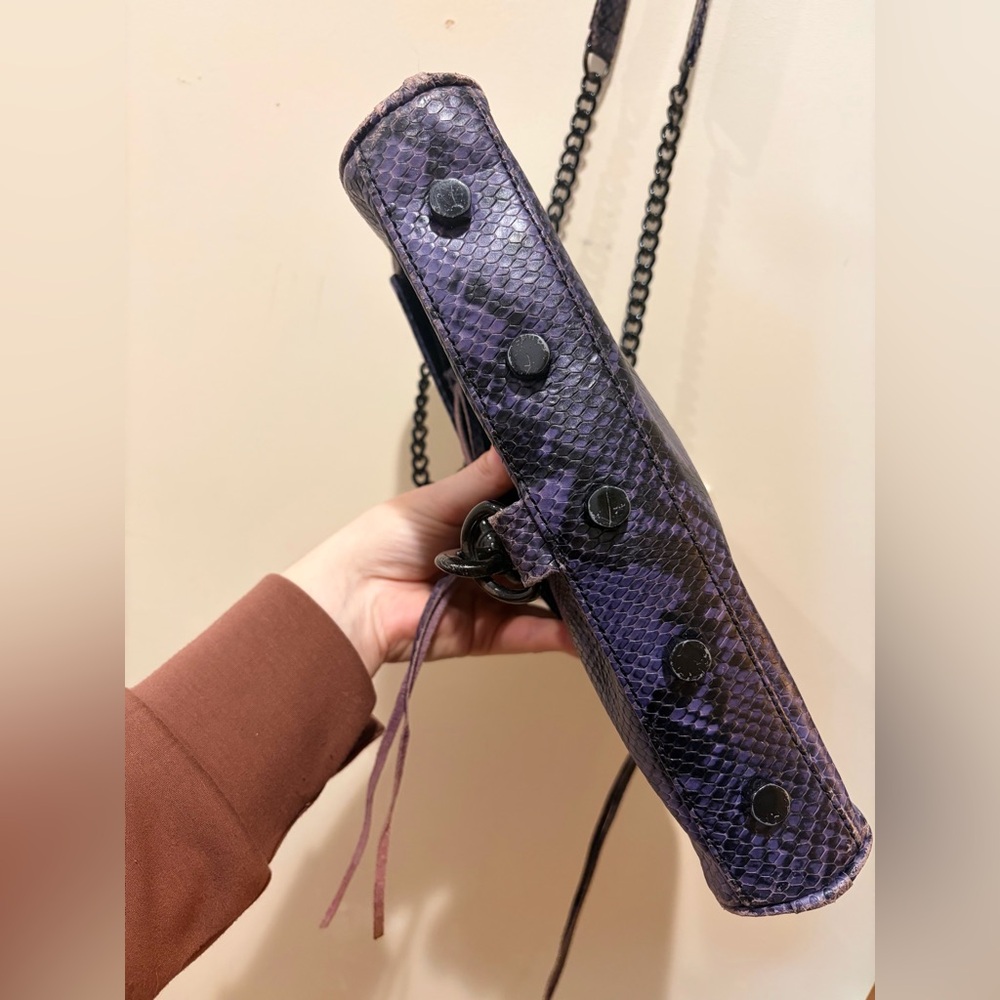 Rebecca Minkoff Classic Mac Purple Python + Black - image 5